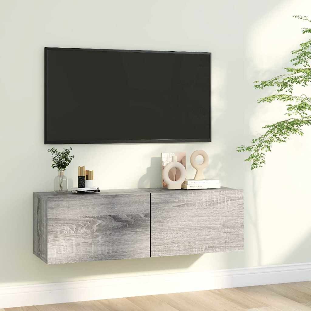 vidaXL ТB стенен шкаф сив сонома 100x30x30 см инженерно дърво