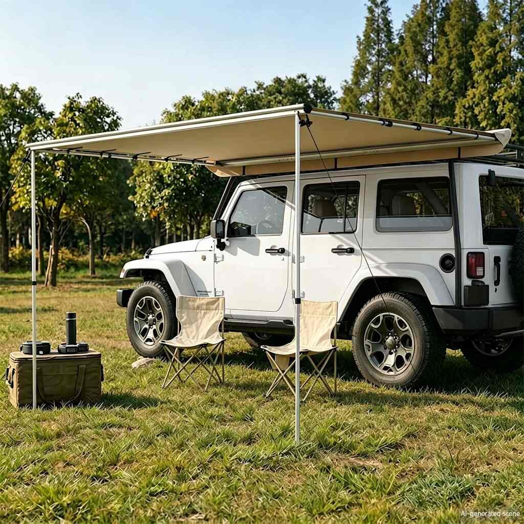 vidaXL Тента за кемпер и каравана 4x3x215 м бежова