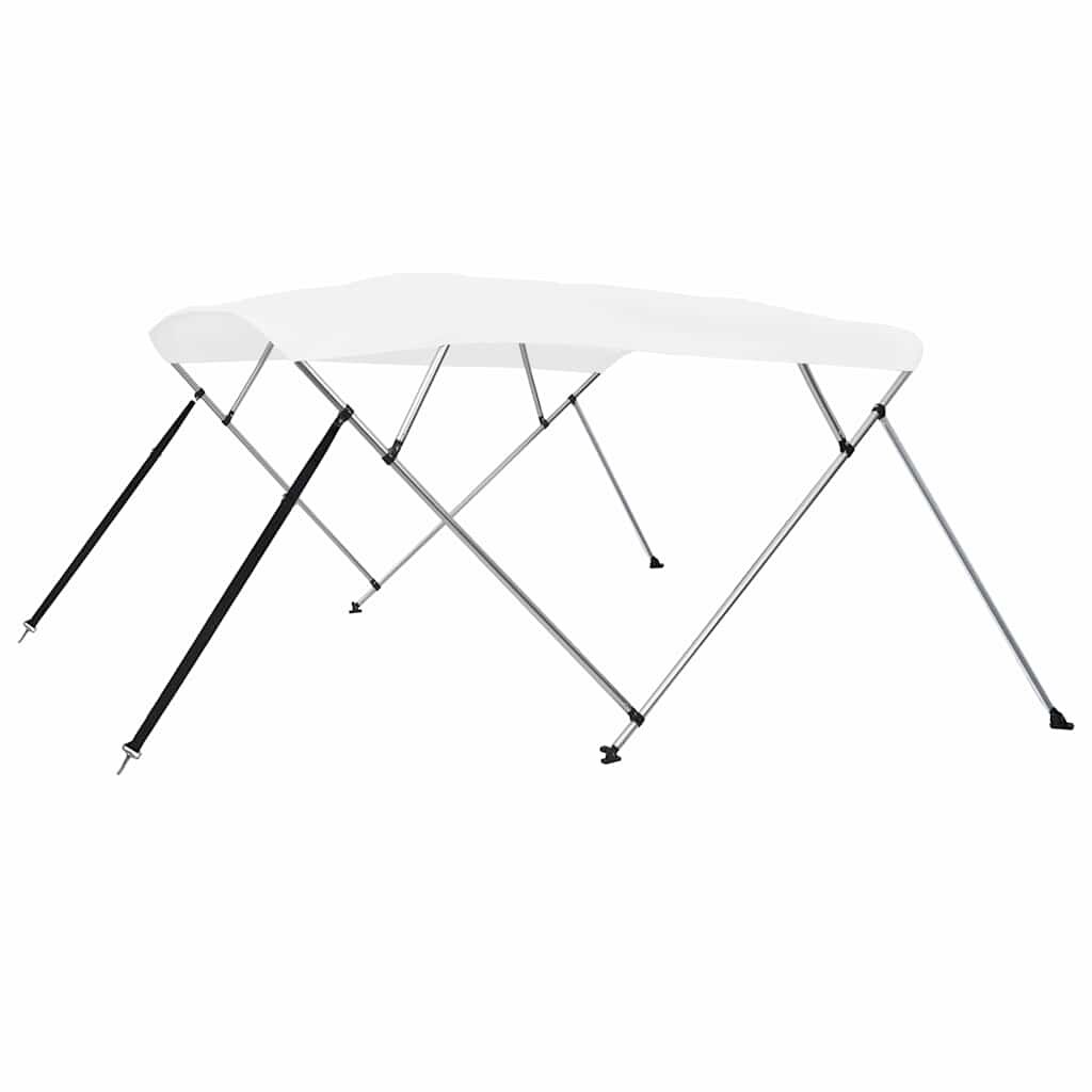 vidaXL Тента за лодка 4 дъги бяла 243x196x137 см