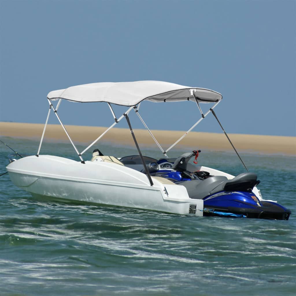 vidaXL Тента за лодка с 4 дъги странични стени 243x(185-198)x137 см