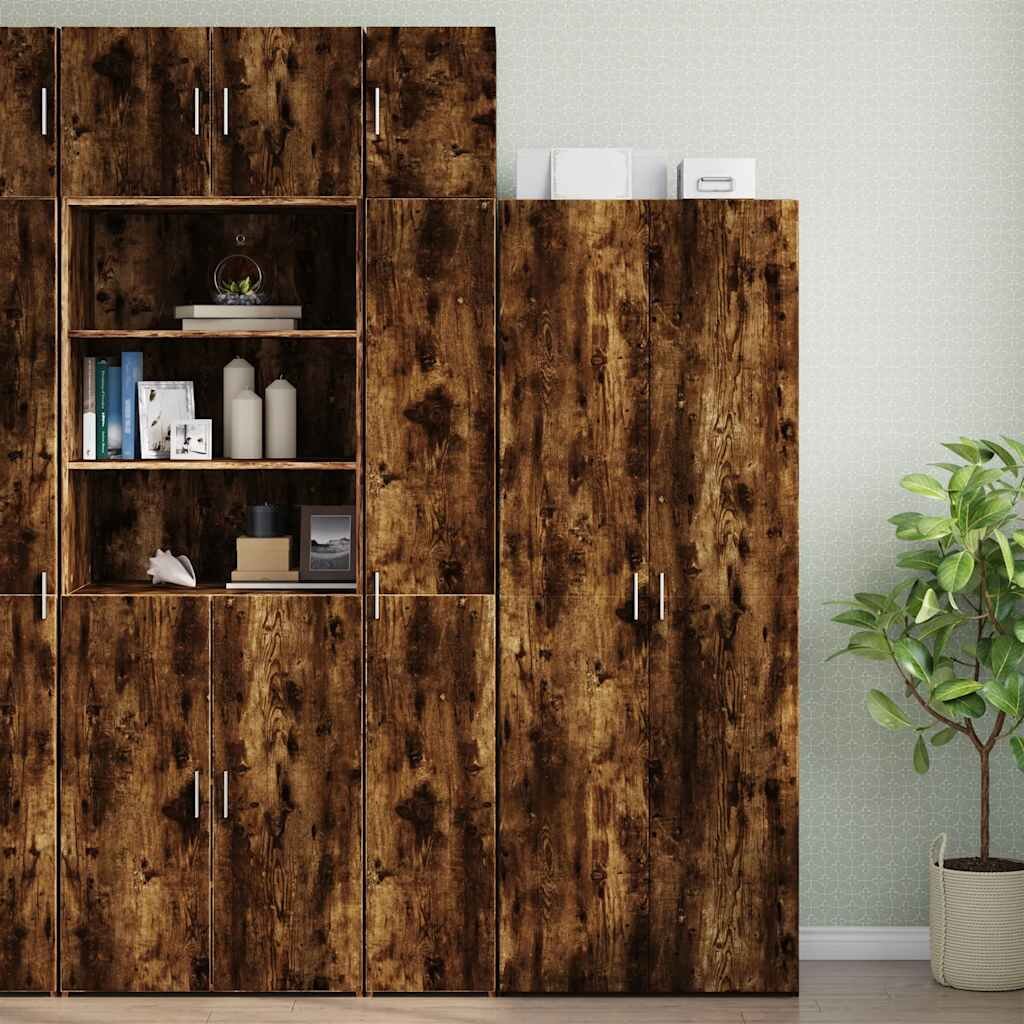 vidaXL Тесен шкаф опушен дъб 30x425x225 см инженерно дърво