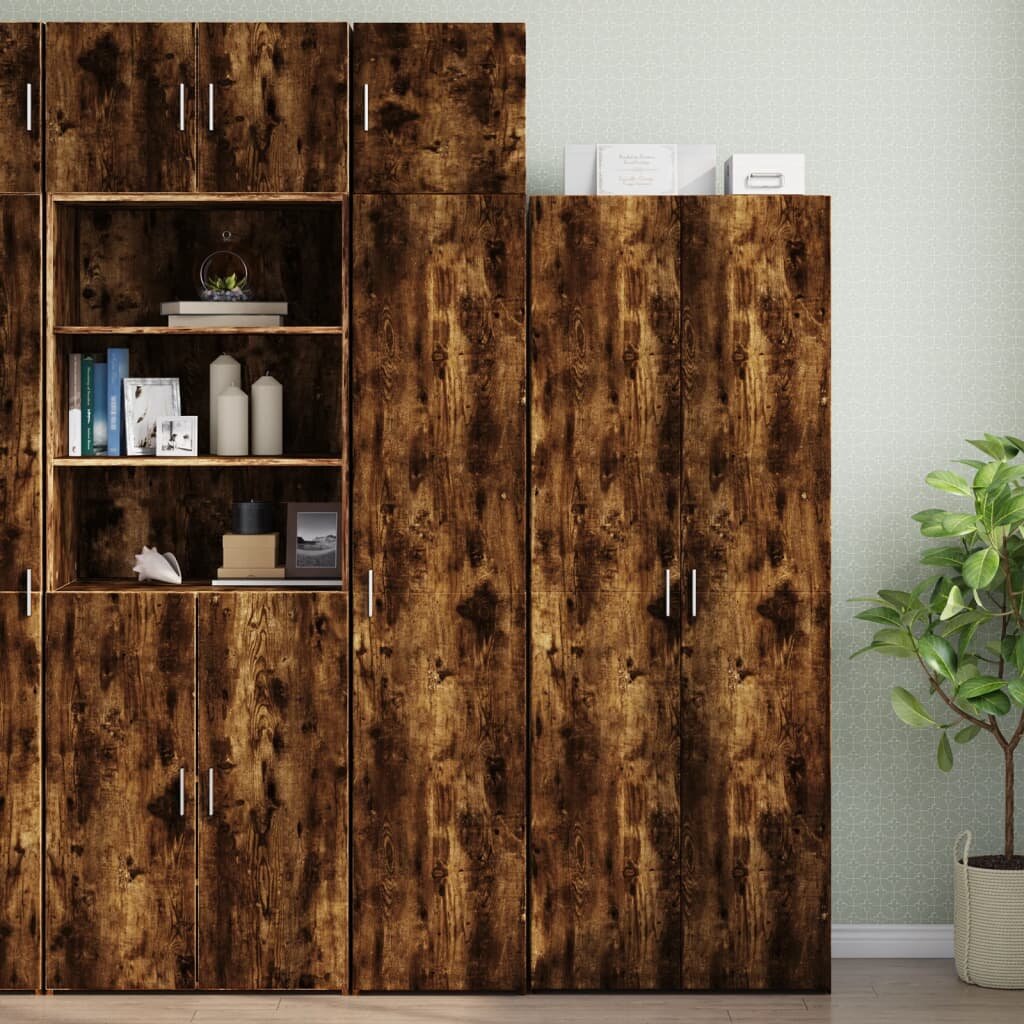 vidaXL Тесен шкаф опушен дъб 40x425x225 см инженерно дърво