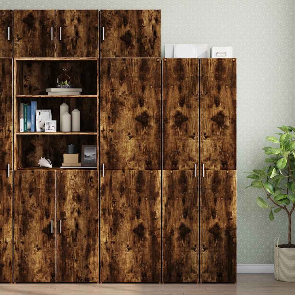 vidaXL Тесен шкаф опушен дъб 50x425x225 см инженерно дърво