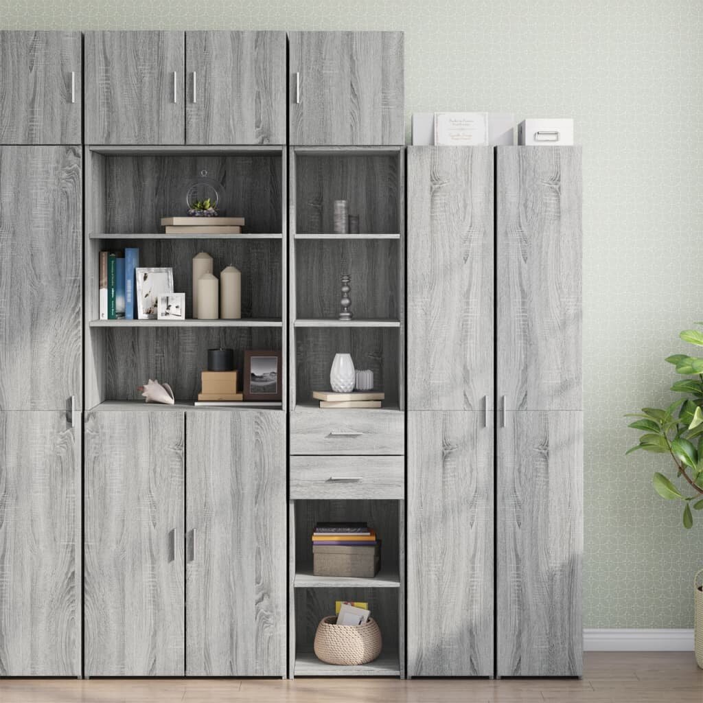 vidaXL Тесен шкаф сив сонома 40x425x225 см инженерно дърво