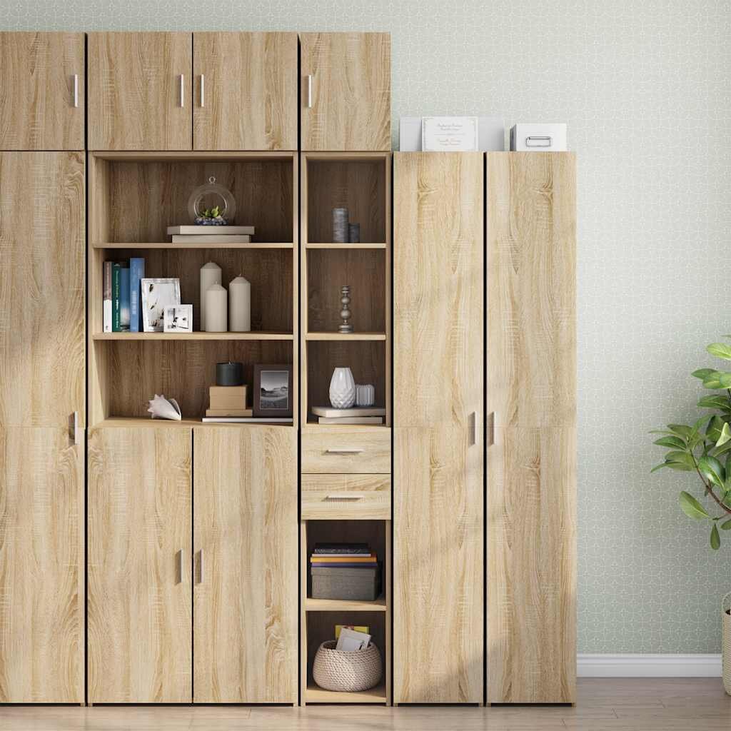 vidaXL Тесен шкаф сонома дъб 30x425x225 см инженерно дърво
