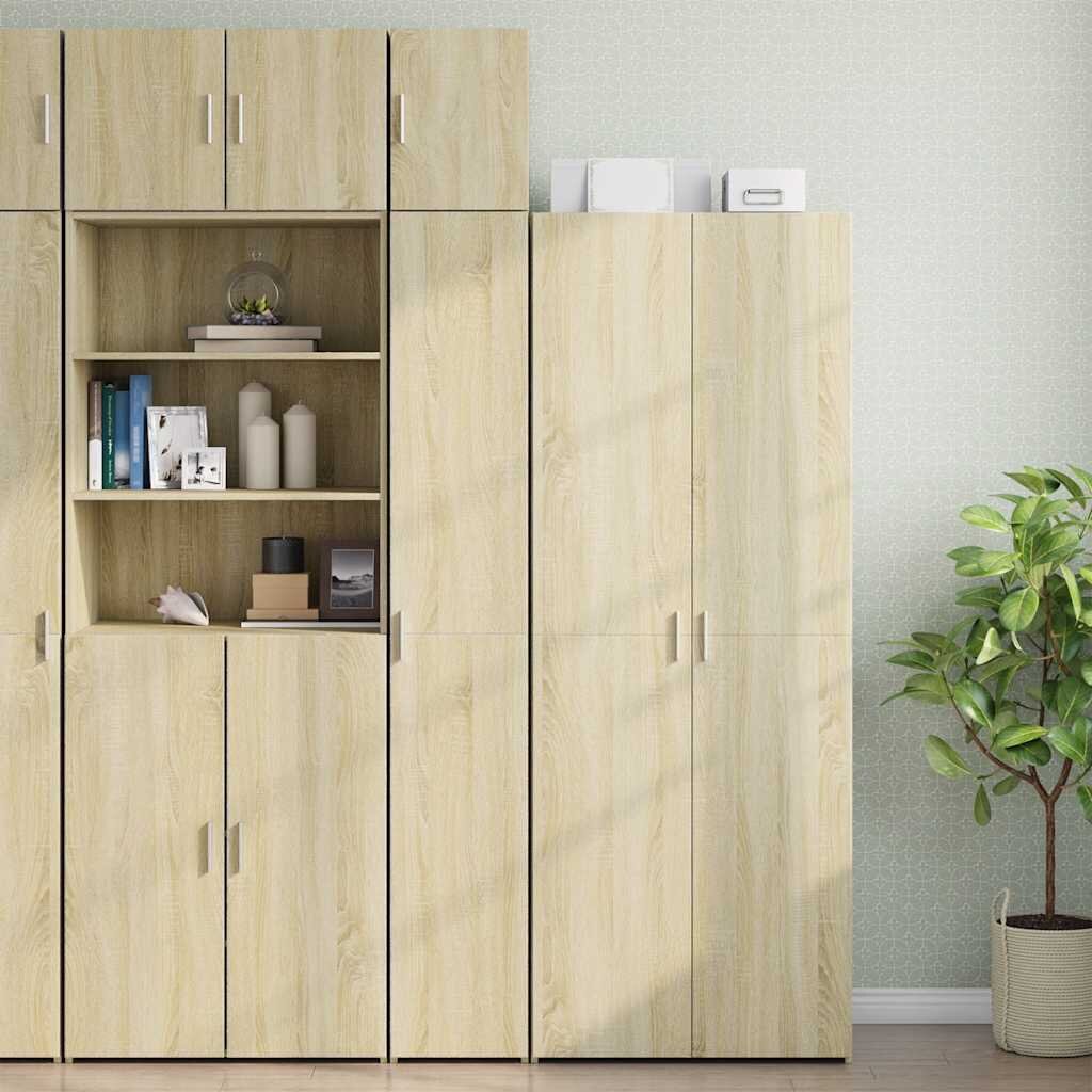 vidaXL Тесен шкаф сонома дъб 30x425x225 см инженерно дърво