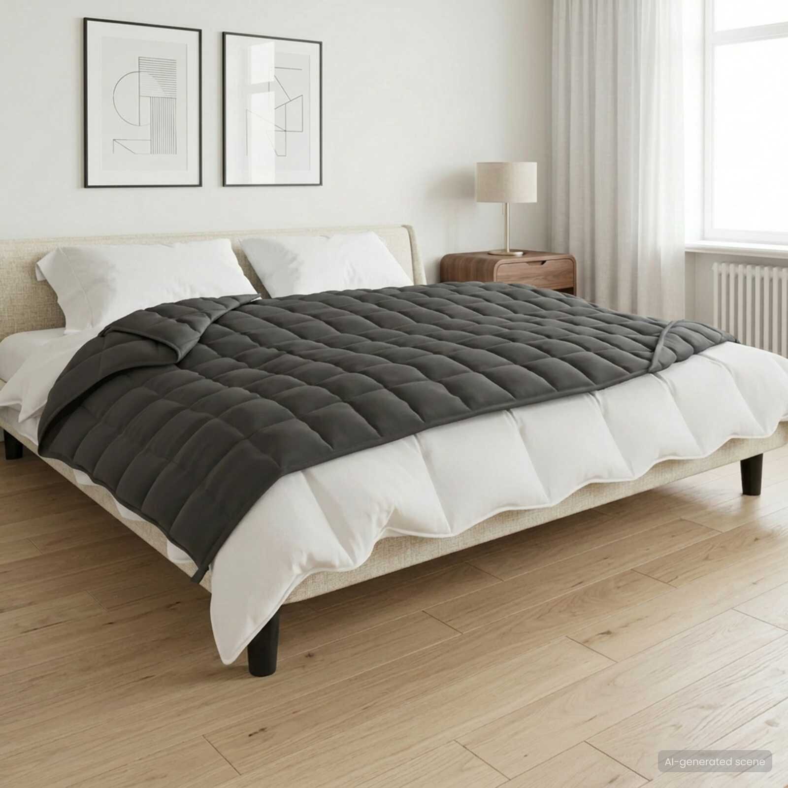 vidaXL Тежко одеяло Антрацит 120 x 180 cm 9 kg 100% Памук 205T