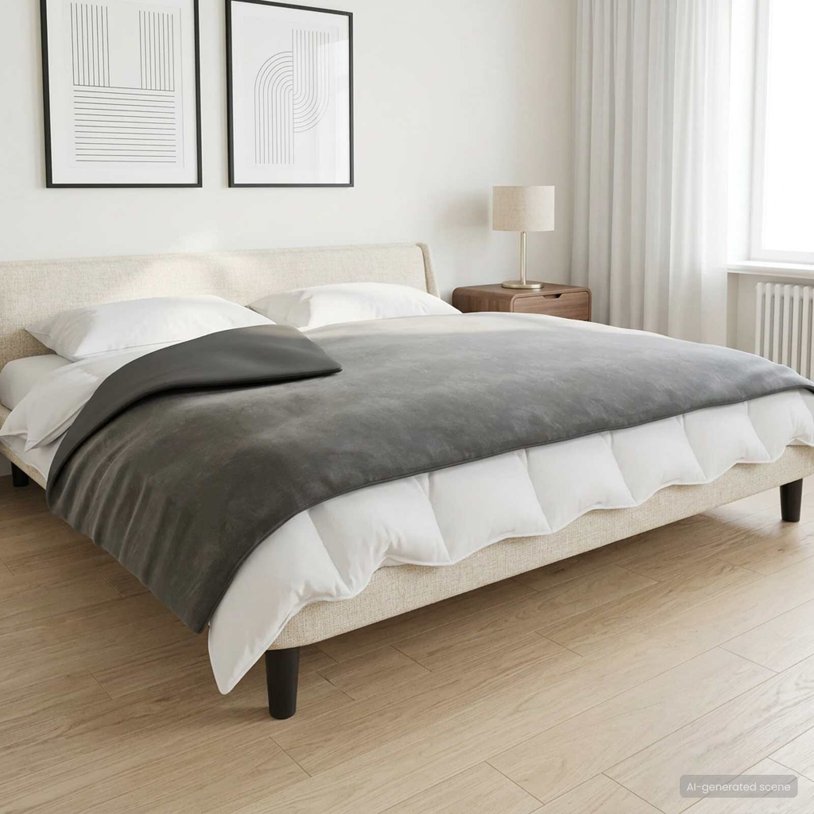 vidaXL Тежко одеяло Антрацит 135 x 200 cm 6 kg 100% Памук 205T