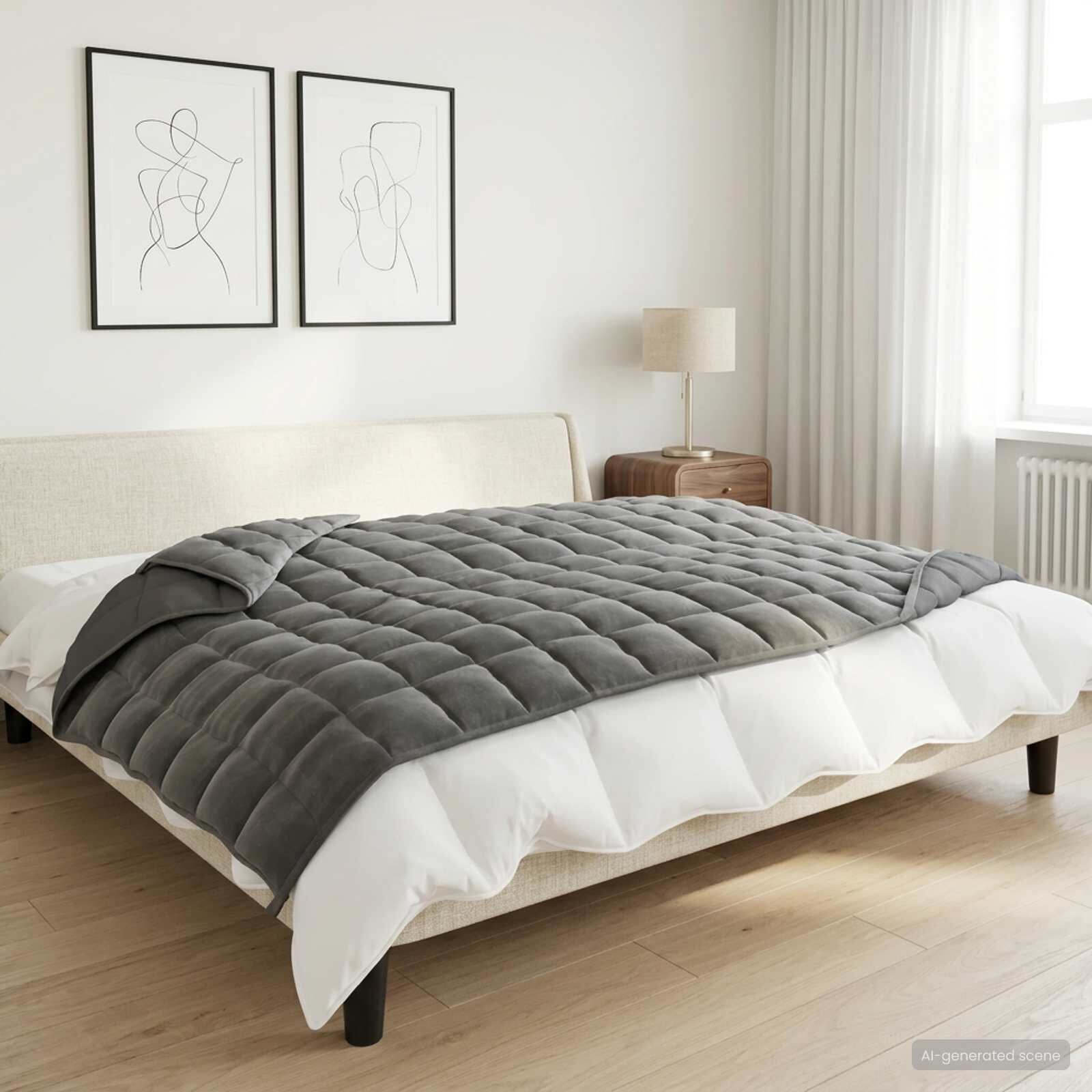 vidaXL Тежко одеяло Антрацит 135 x 200 cm 6 kg 100% Памук 205T