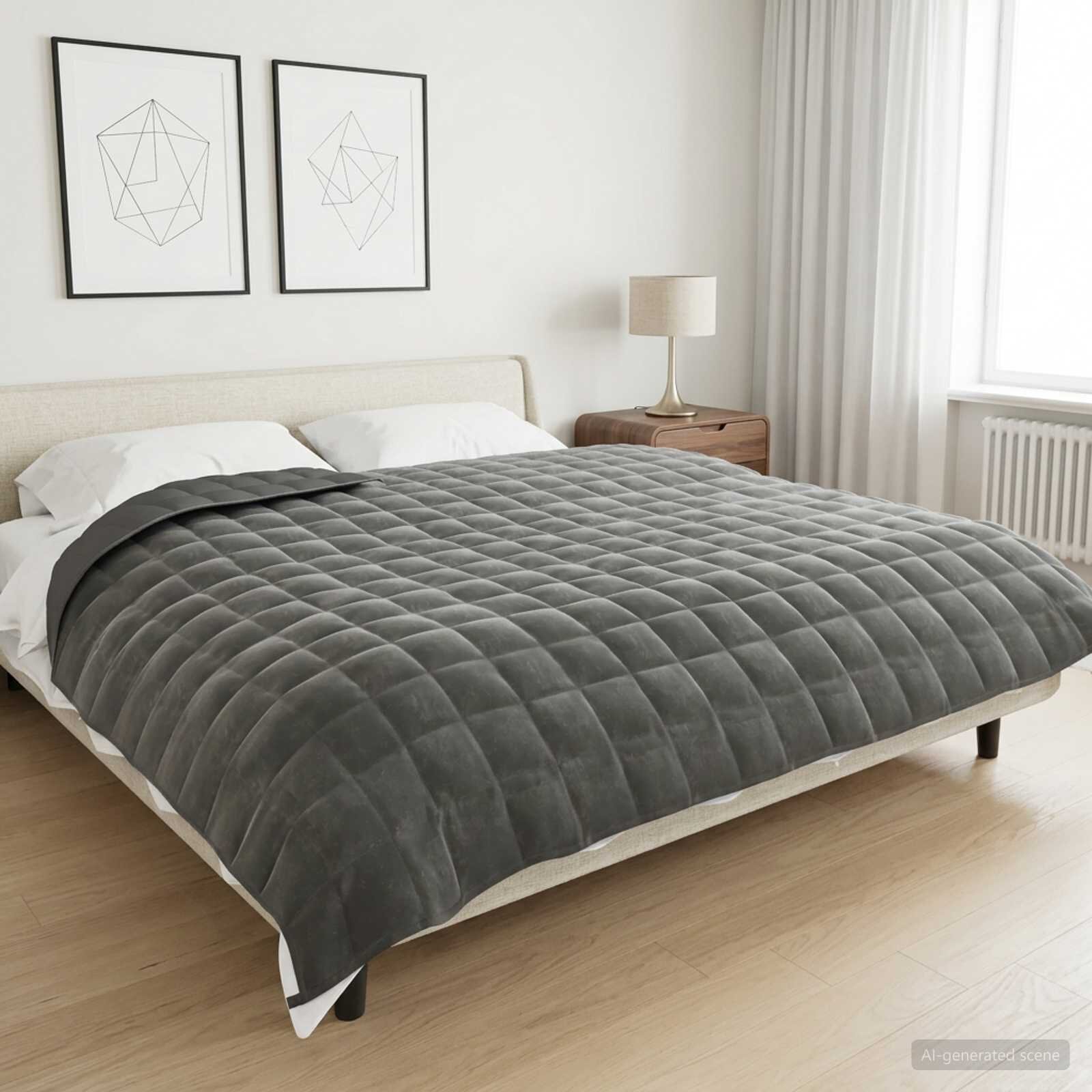 vidaXL Тежко одеяло Антрацит 200 x 200 cm 9 kg 100% Памук 205T