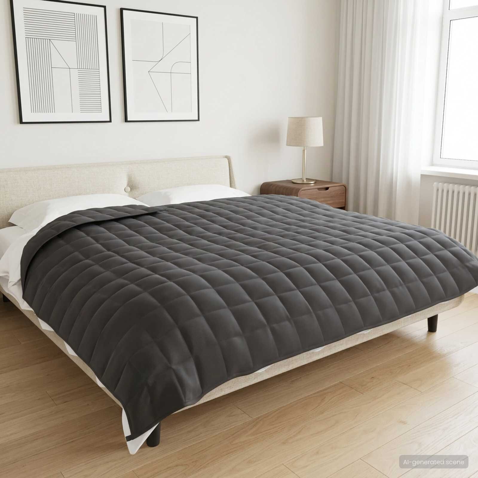 vidaXL Тежко одеяло Антрацит 200 x 225 cm 9 kg 100% Памук 205T