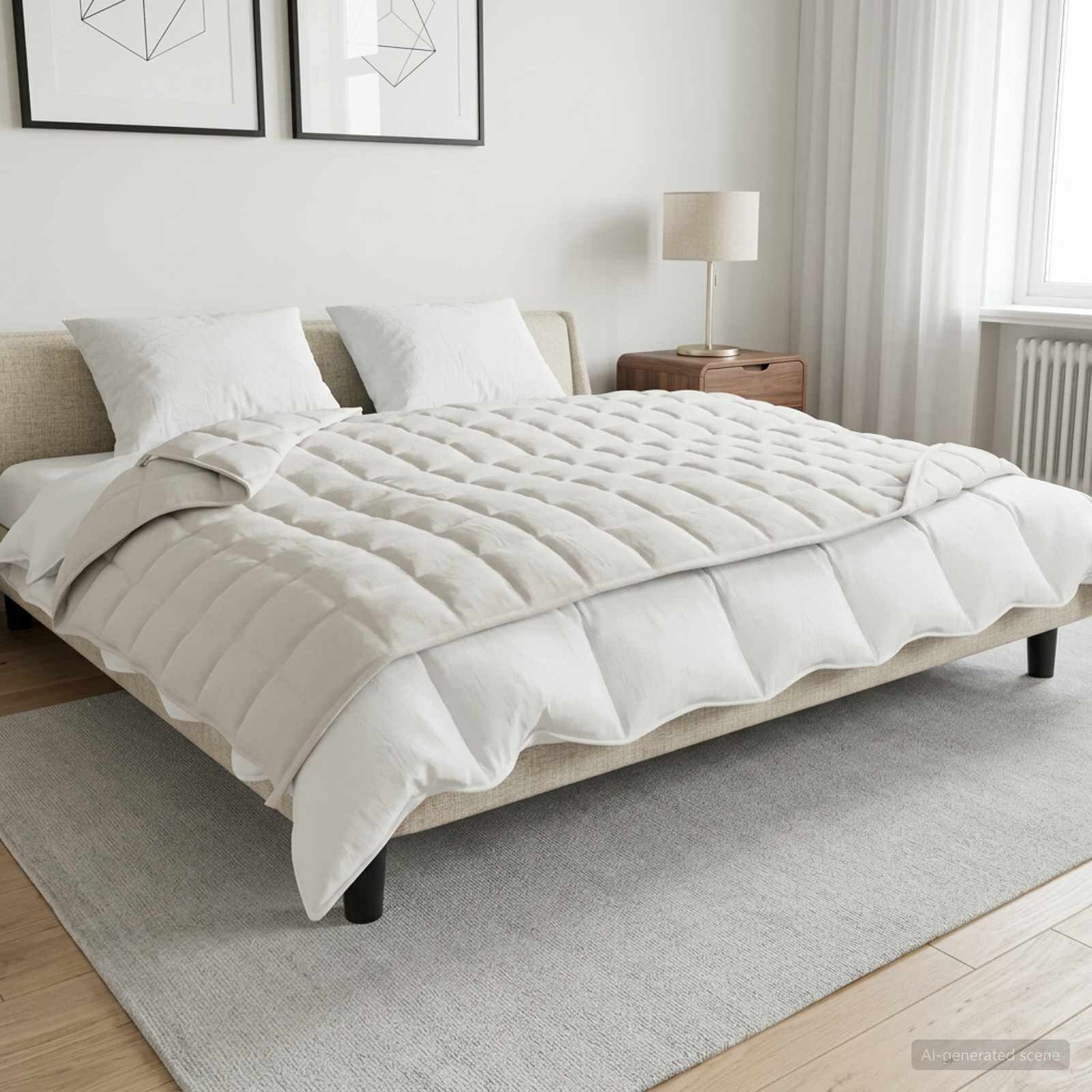 vidaXL Тежко одеяло Бяло 155 x 220 cm 7 kg 100% Памук 205T
