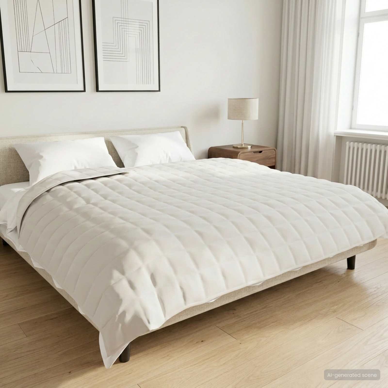vidaXL Тежко одеяло Бяло 200 x 220 cm 13 kg 100% Памук 205T