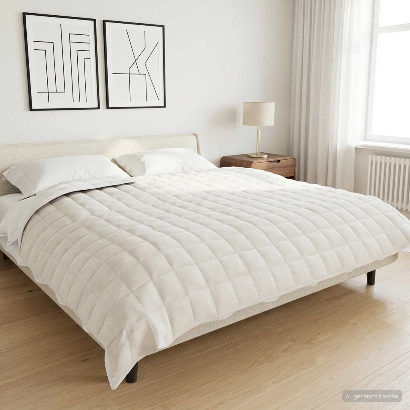 vidaXL Тежко одеяло Бяло 200 x 225 cm 9 kg 100% Памук 205T