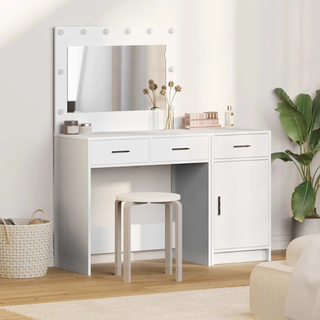 vidaXL Тоалетка 2 бр. Бяло 40 x 41 x 75 см Инженерна дървесина