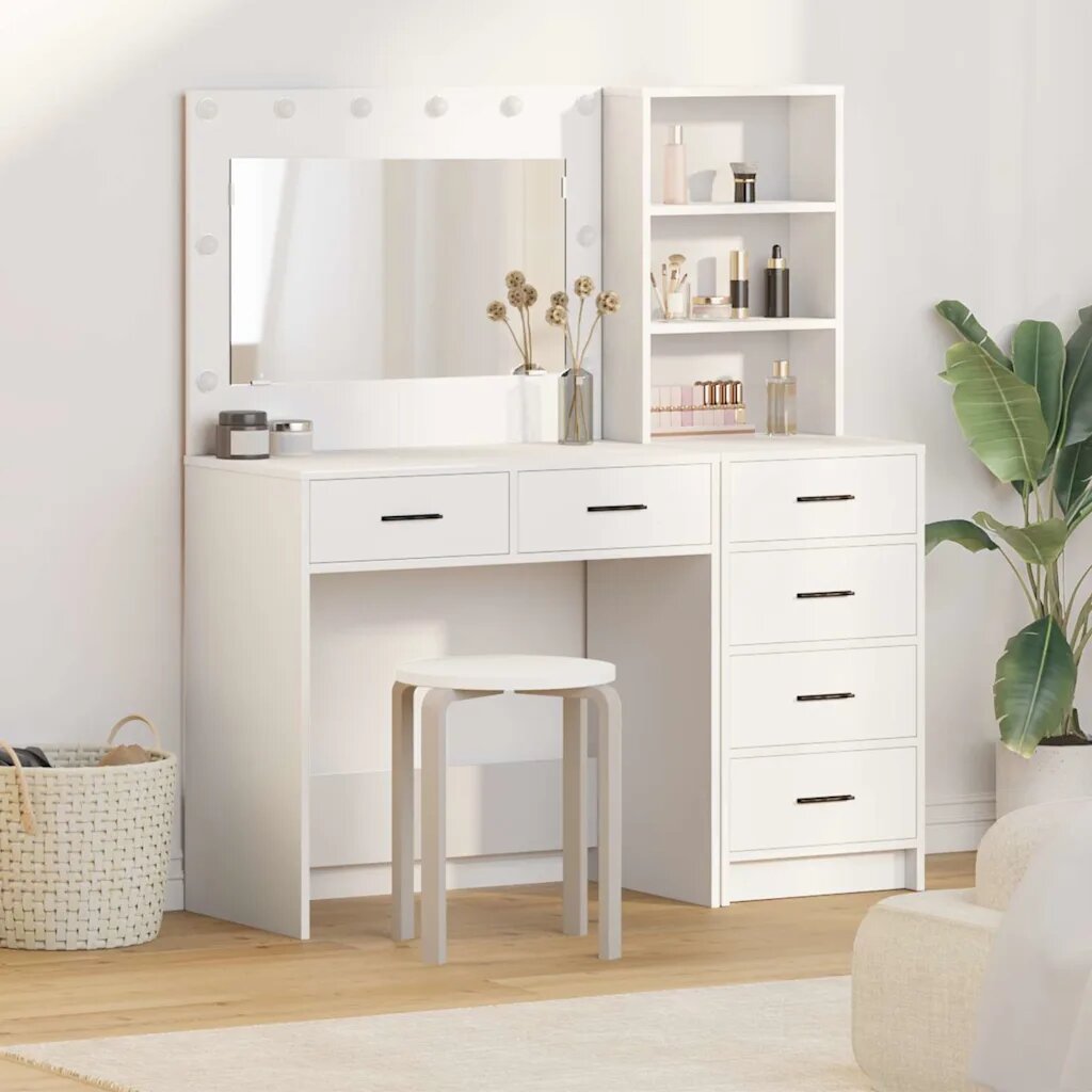 vidaXL Тоалетка 2 бр. Бяло 78.5 x 41 x 135 см Инженерна дървесина