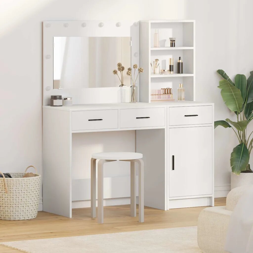 vidaXL Тоалетка 2 бр. Бяло 785 x 41 x 135 см Инженерна дървесина
