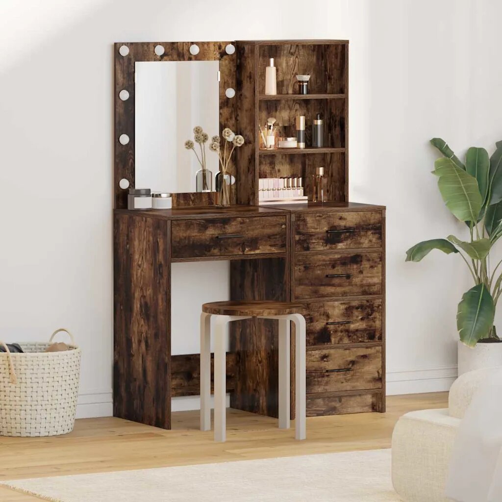 vidaXL Тоалетка 2 бр. Кафяво 50 x 41 x 135 см Инженерна дървесина