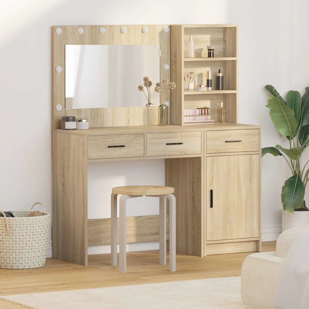 vidaXL Тоалетка 2 бр. Кафяво 785 x 41 x 135 см Инженерна дървесина