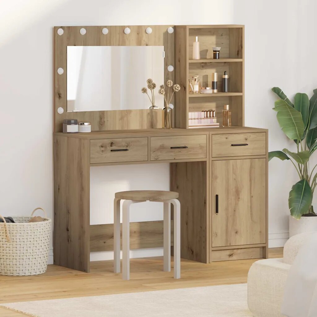 vidaXL Тоалетка 2 бр. Кафяво 785 x 41 x 135 см Инженерна дървесина