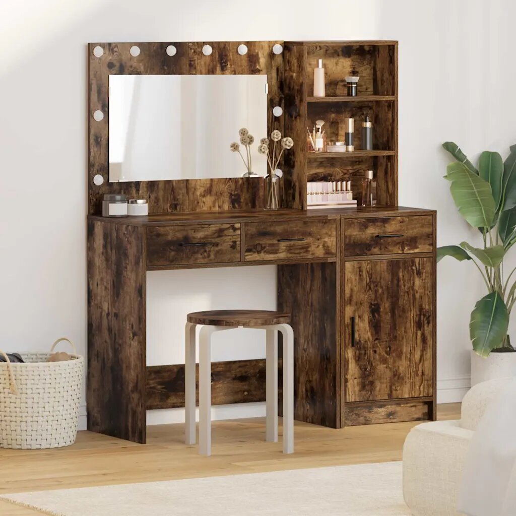 vidaXL Тоалетка 2 бр. Кафяво 785 x 41 x 135 см Инженерна дървесина