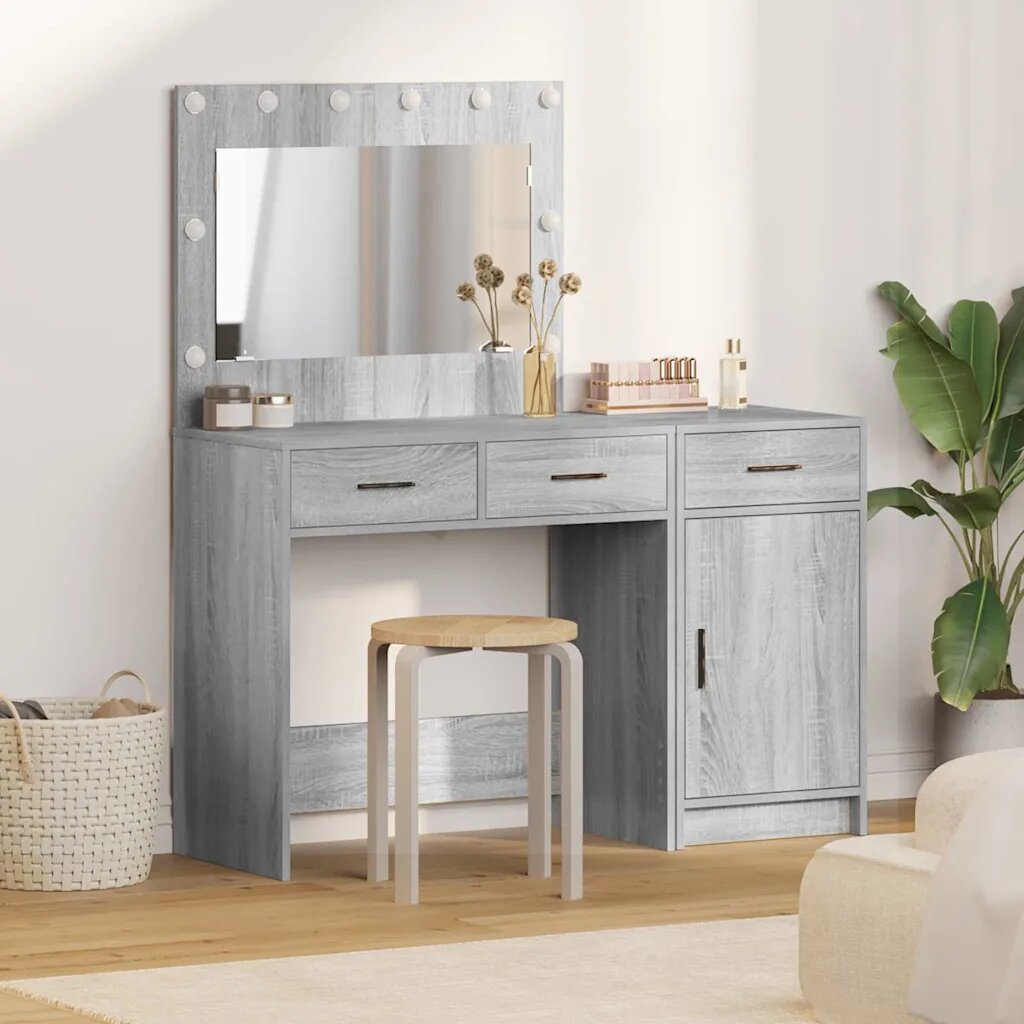 vidaXL Тоалетка 2 бр. Сив 40 x 41 x 75 см Инженерна дървесина