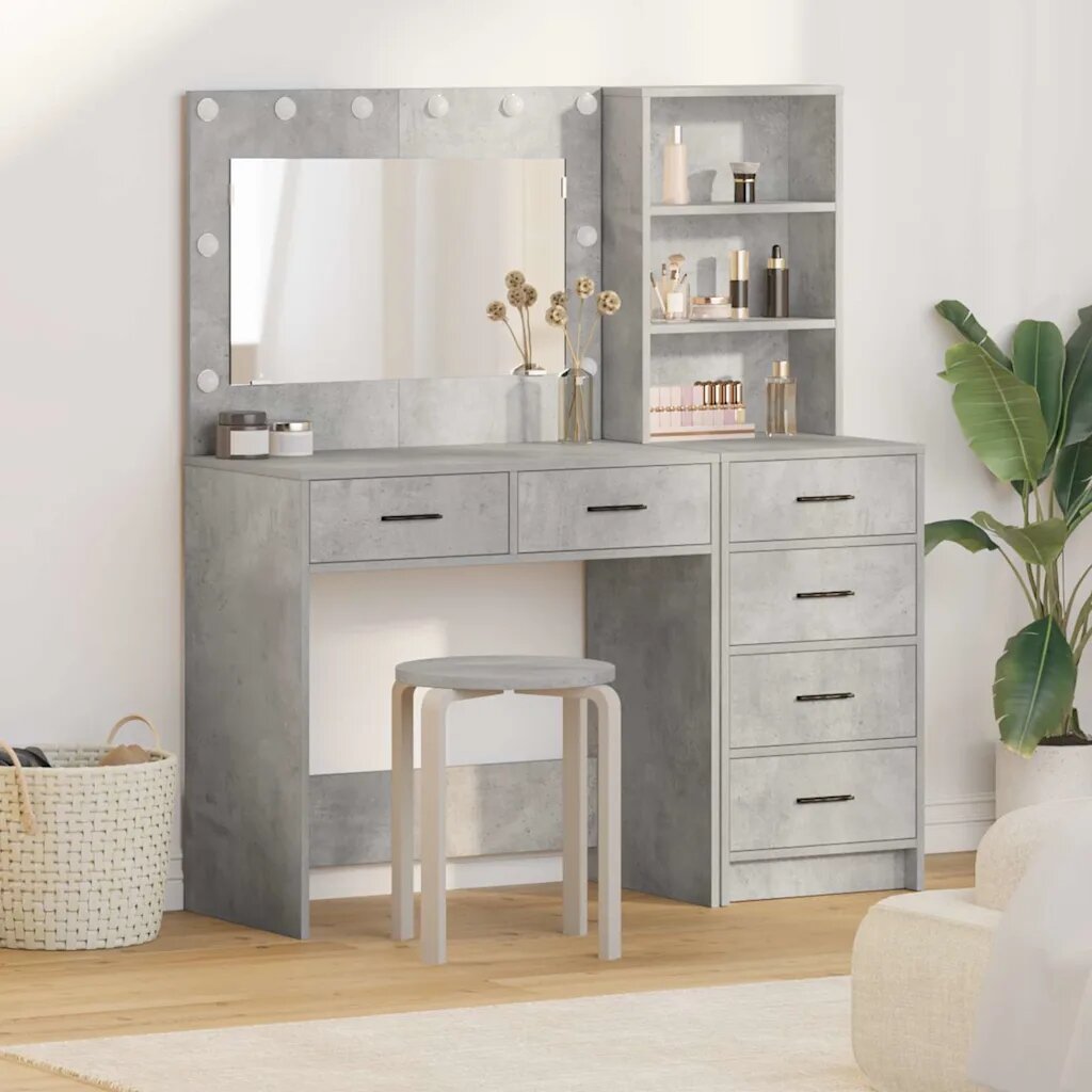 vidaXL Тоалетка 2 бр. Сив 78.5 x 41 x 135 см Инженерна дървесина