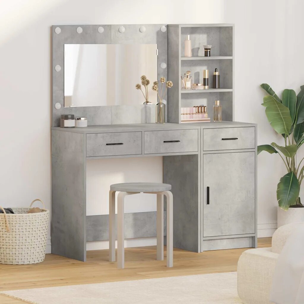 vidaXL Тоалетка 2 бр. Сив 785 x 41 x 135 см Инженерна дървесина