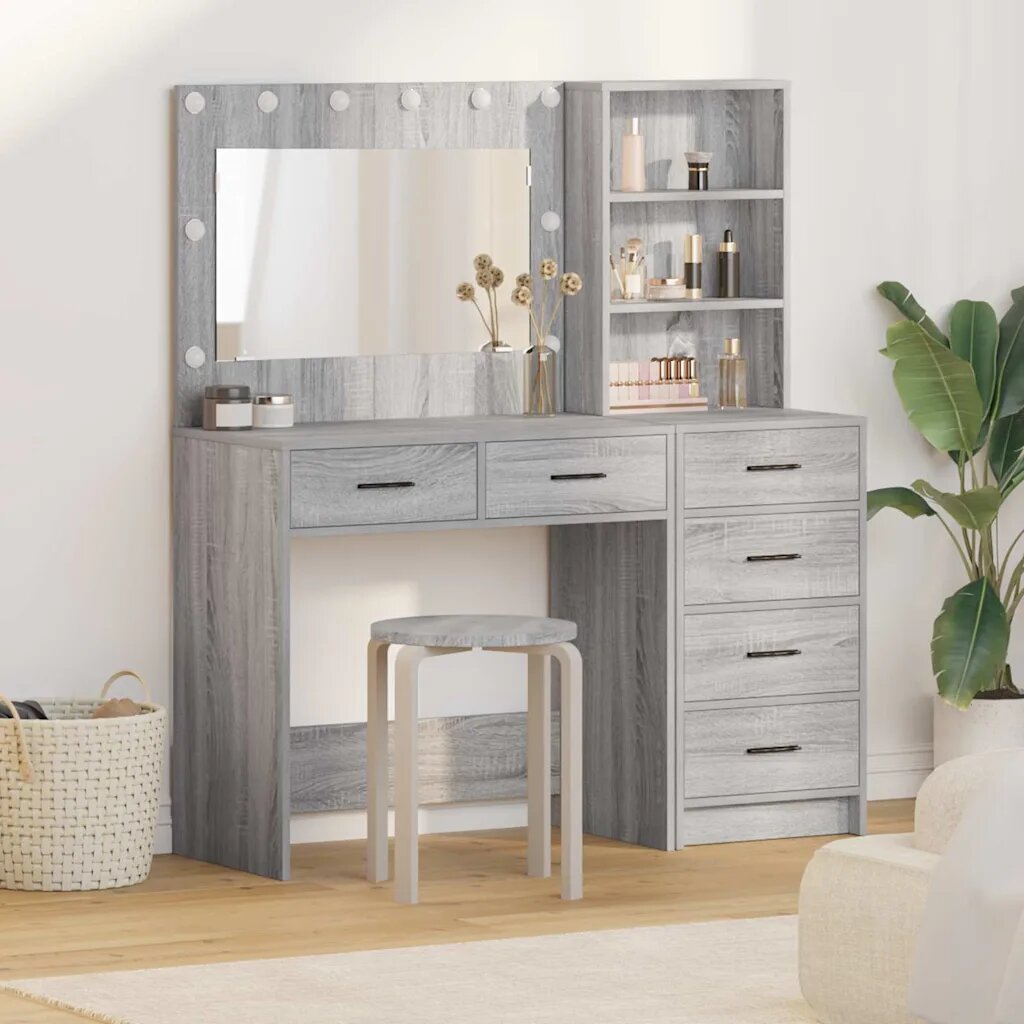 vidaXL Тоалетка 2 бр. Светлосиво 78.5 x 41 x 135 см