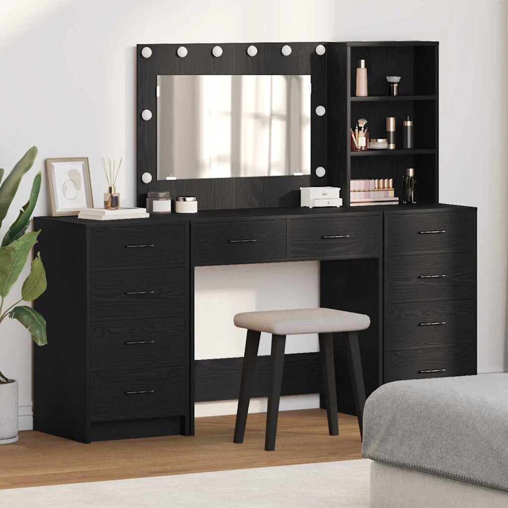 vidaXL Тоалетка 3 бр. Черния дъб 785 x 41 x 135 см