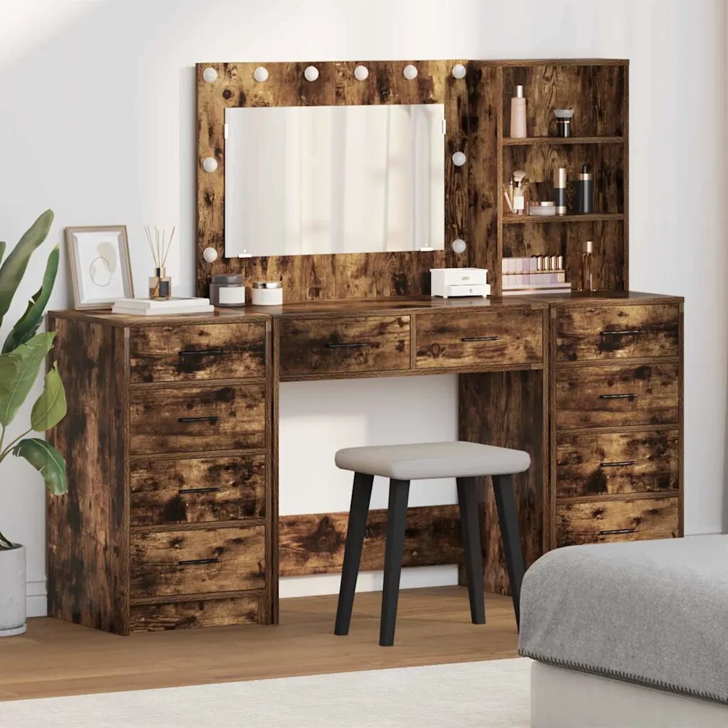 vidaXL Тоалетка 3 бр. Димян дъб 785 x 41 x 135 см Инженерна дървесина