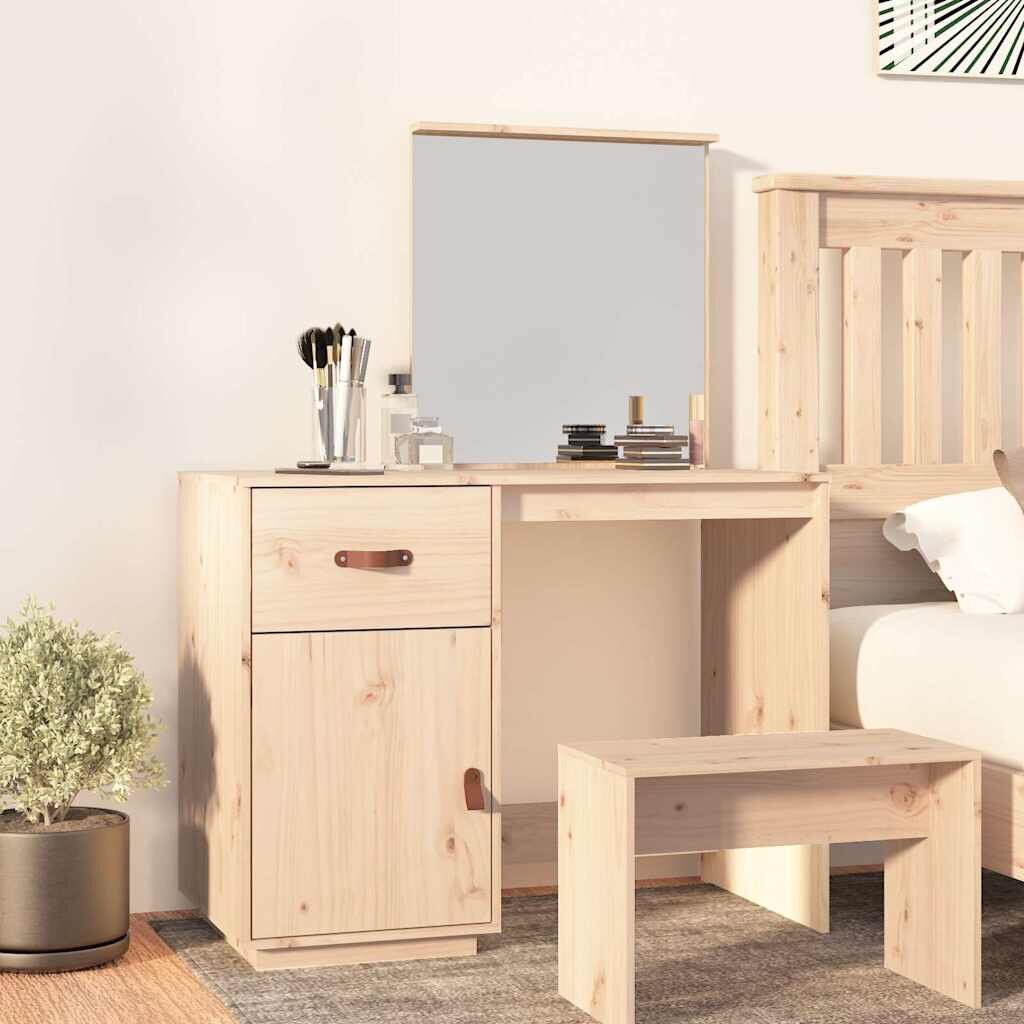 vidaXL Тоалетка 95x50x134 см борово дърво масив