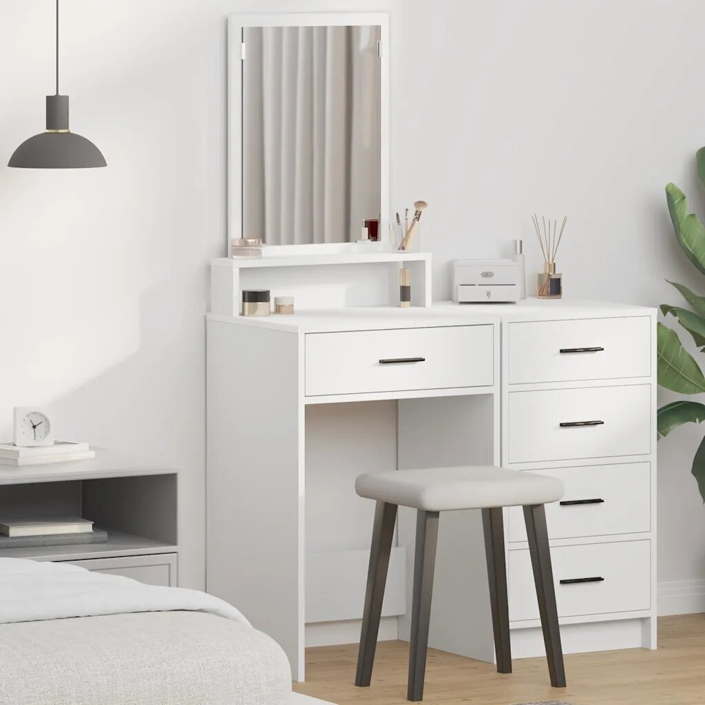 vidaXL Тоалетка Бяло 50 x 41 x 140 см Инженерна дървесина