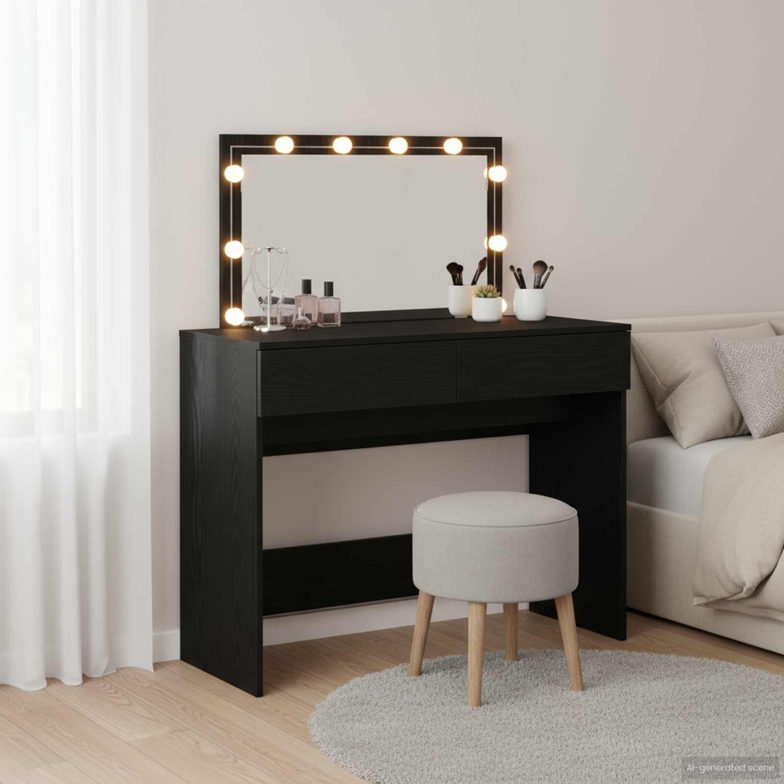 vidaXL Тоалетка Черния дъб 100 x 40 x 120 см Инженерна дървесина