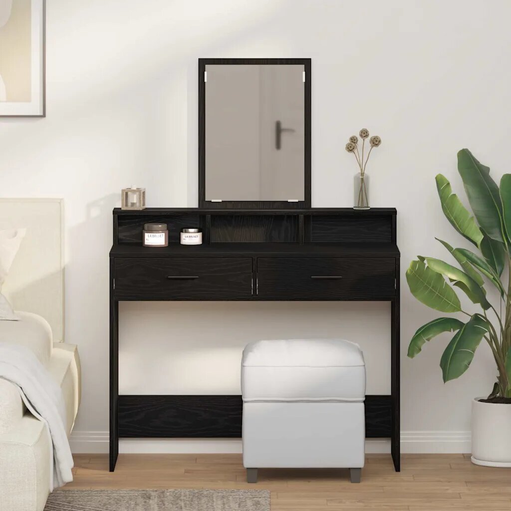 vidaXL Тоалетка Черния дъб 100 x 41 x 140 см Инженерна дървесина
