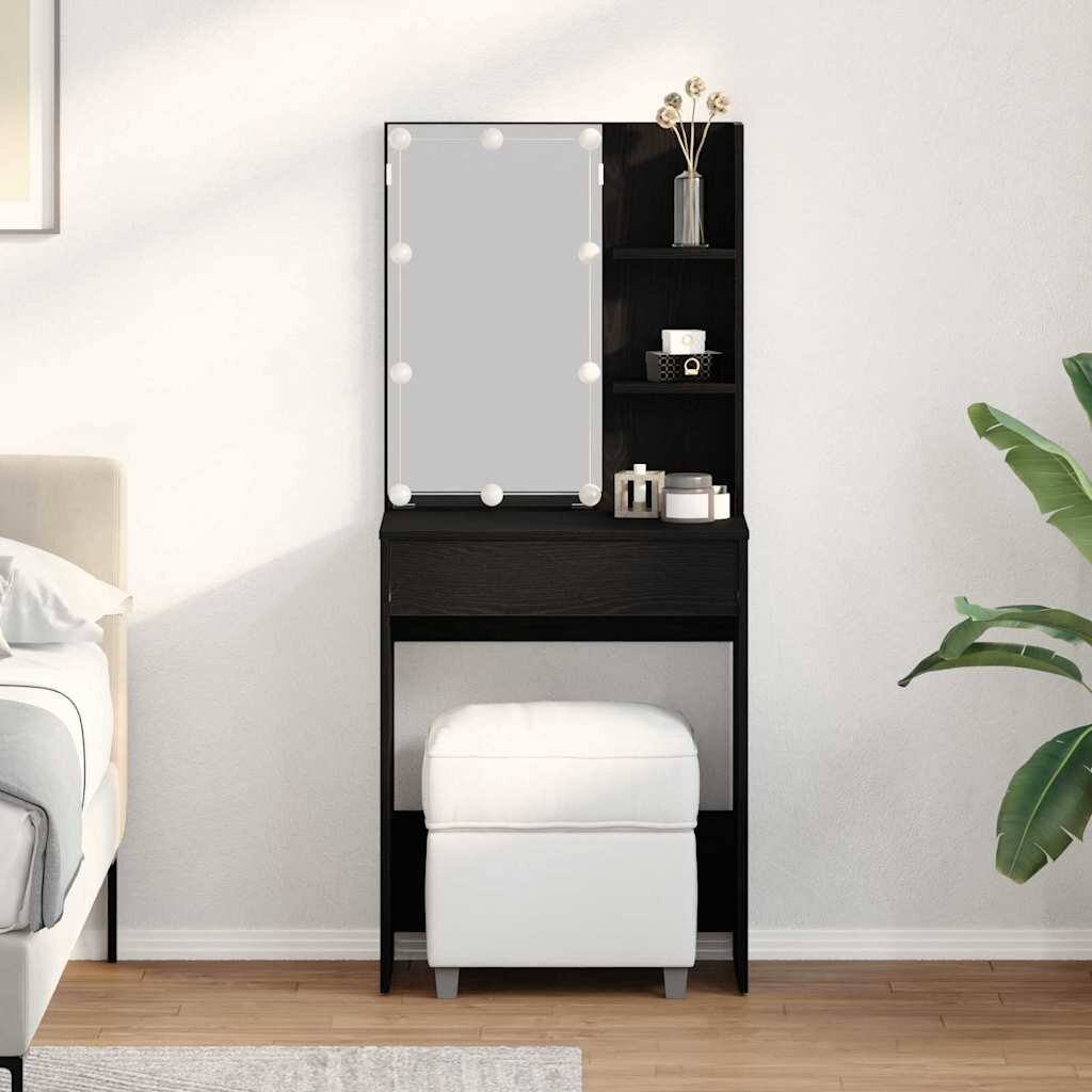vidaXL Тоалетка Черния дъб 60 x 40 x 140 cm Инженерна дървесина