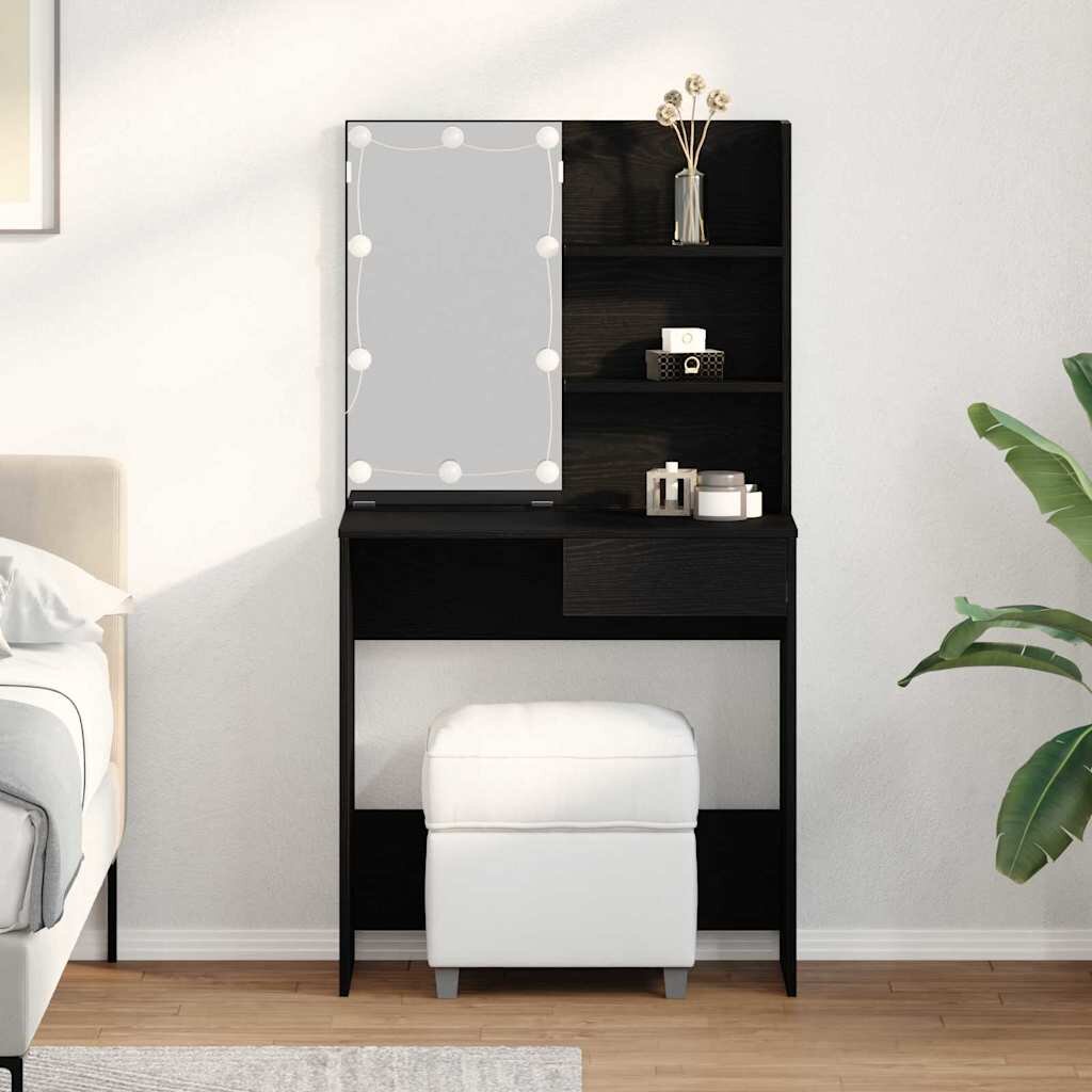 vidaXL Тоалетка Черния дъб 745 x 40 x 141 cm Инженерна дървесина