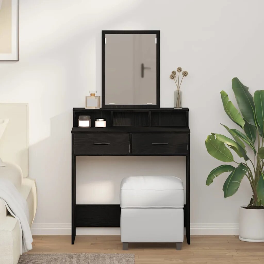 vidaXL Тоалетка Черния дъб 79 x 41 x 140 см Инженерна дървесина