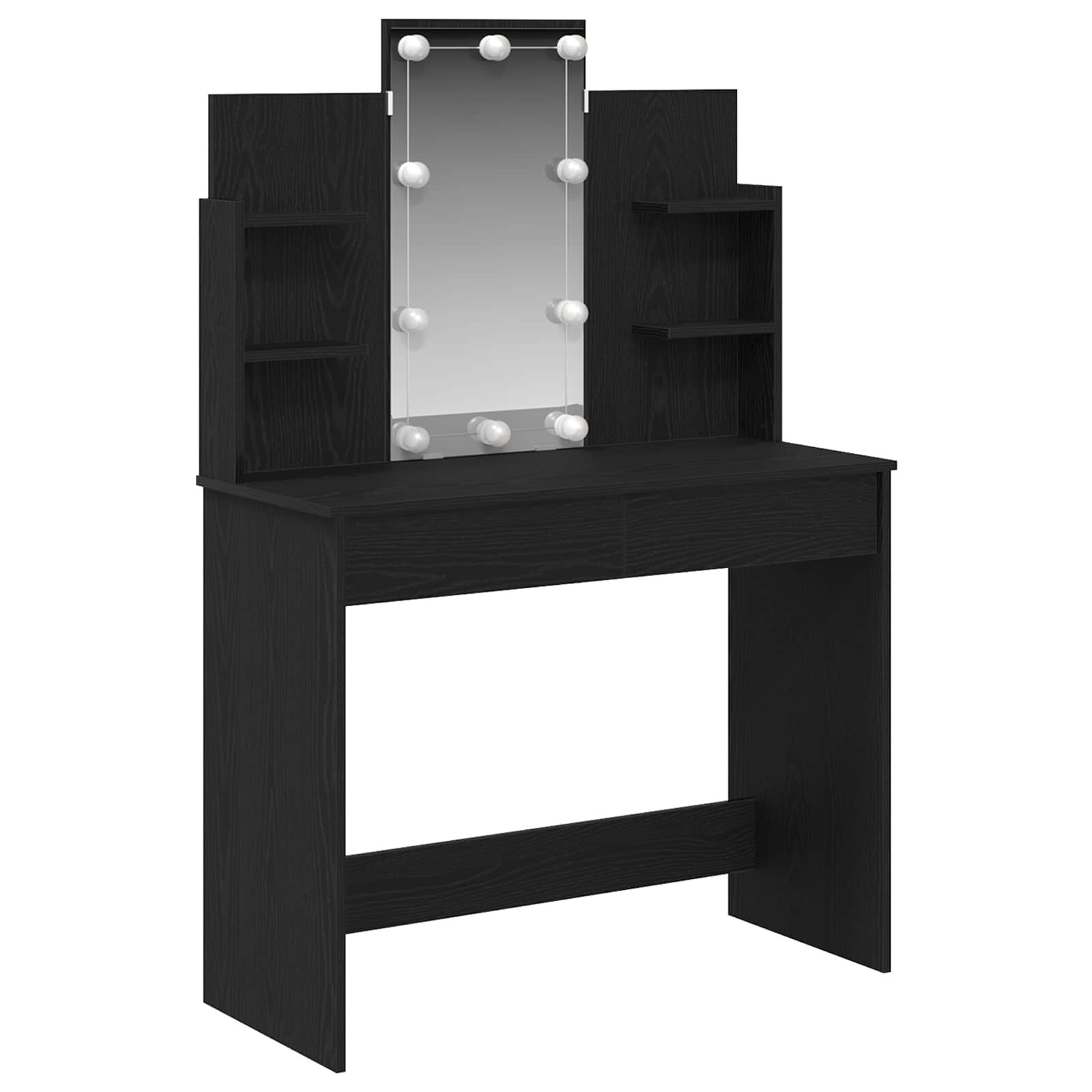 vidaXL Тоалетка Черния дъб 96 x 39 x 142 см Инженерна дървесина
