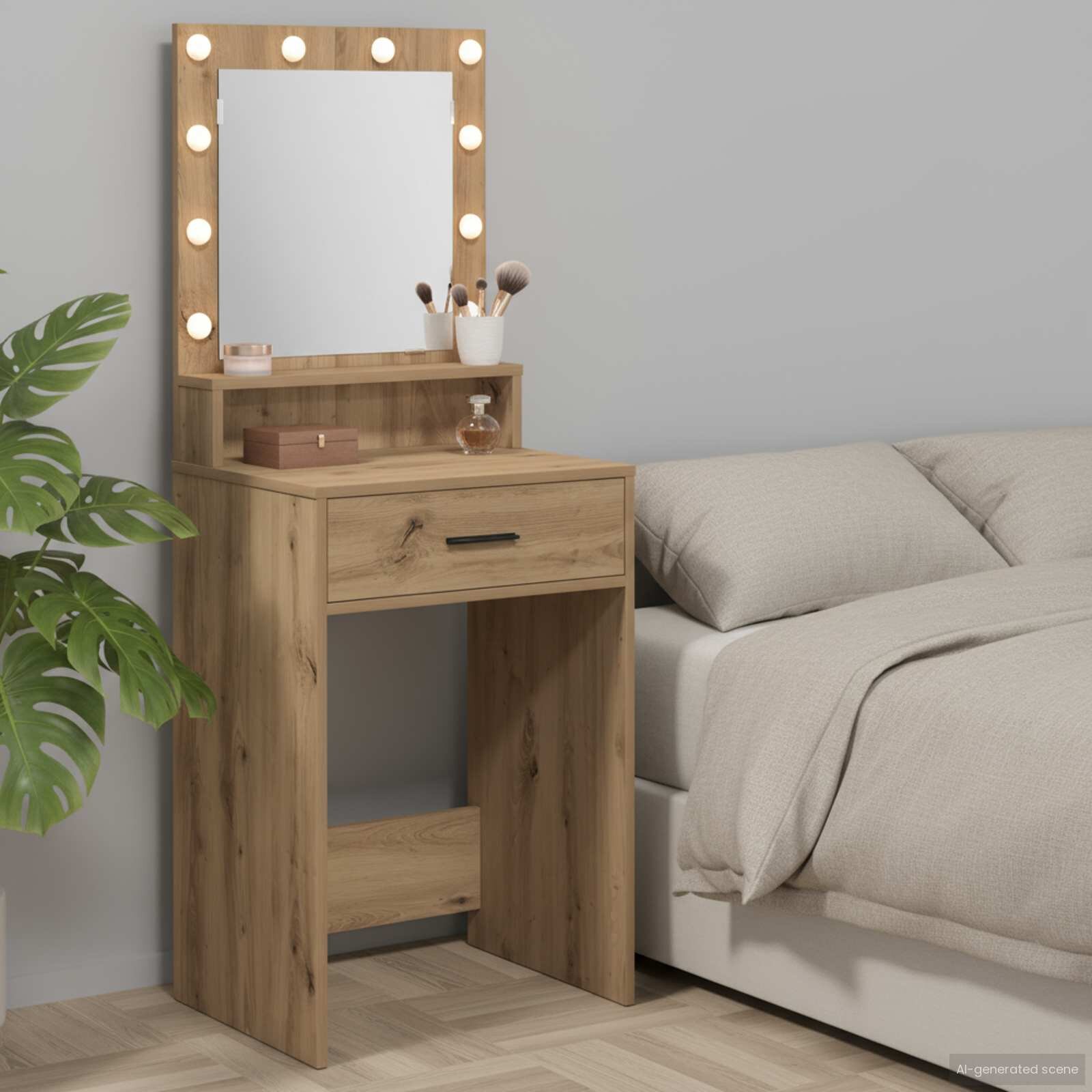 vidaXL Тоалетка Дъб 50 x 41 x 135 см Инженерна дървесина