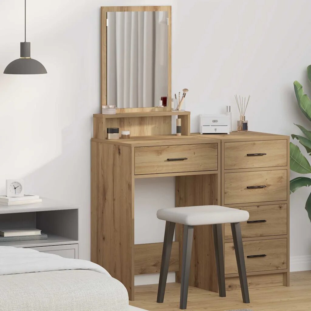 vidaXL Тоалетка Дъб 50 x 41 x 140 см Инженерна дървесина