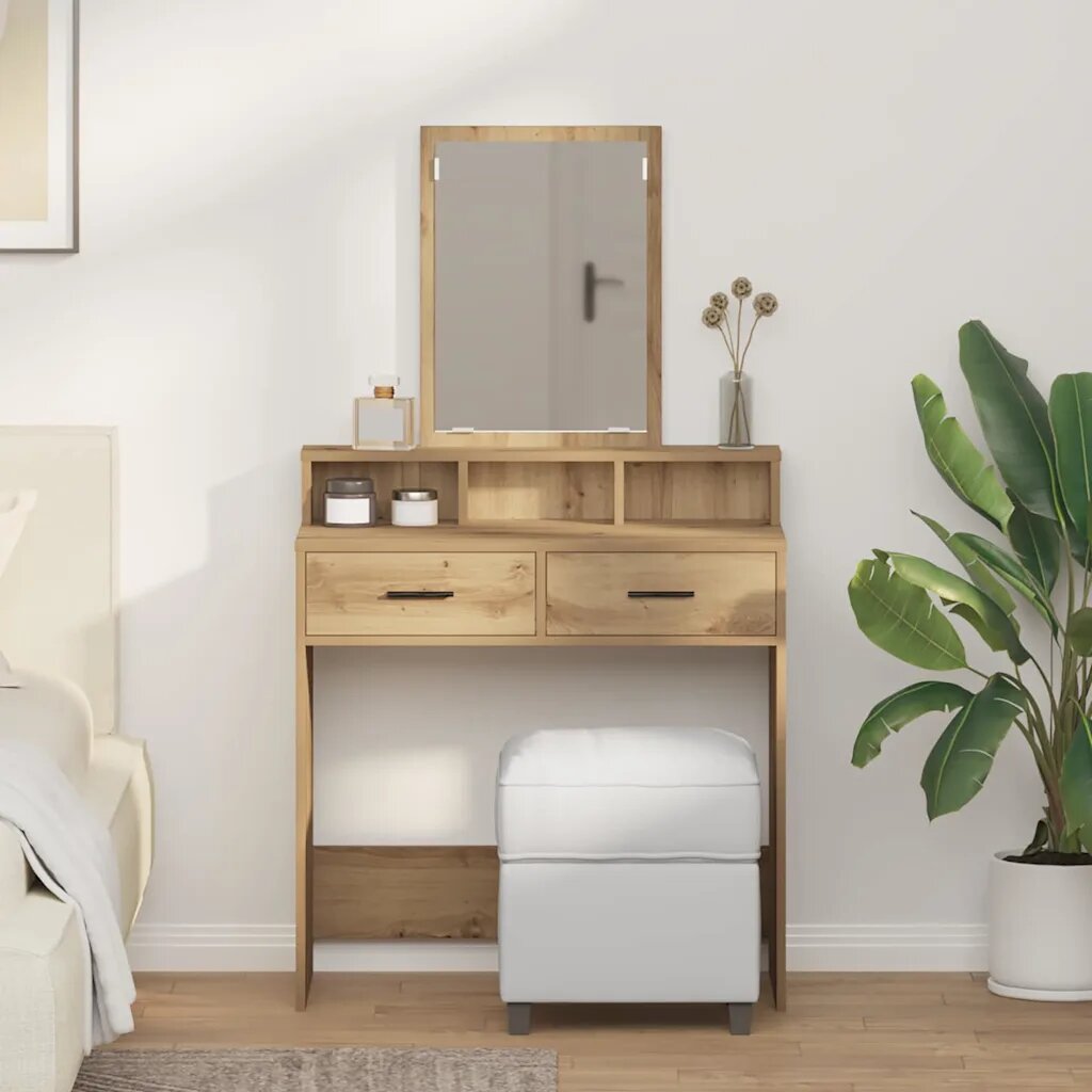 vidaXL Тоалетка Дъб 79 x 41 x 140 см Инженерна дървесина