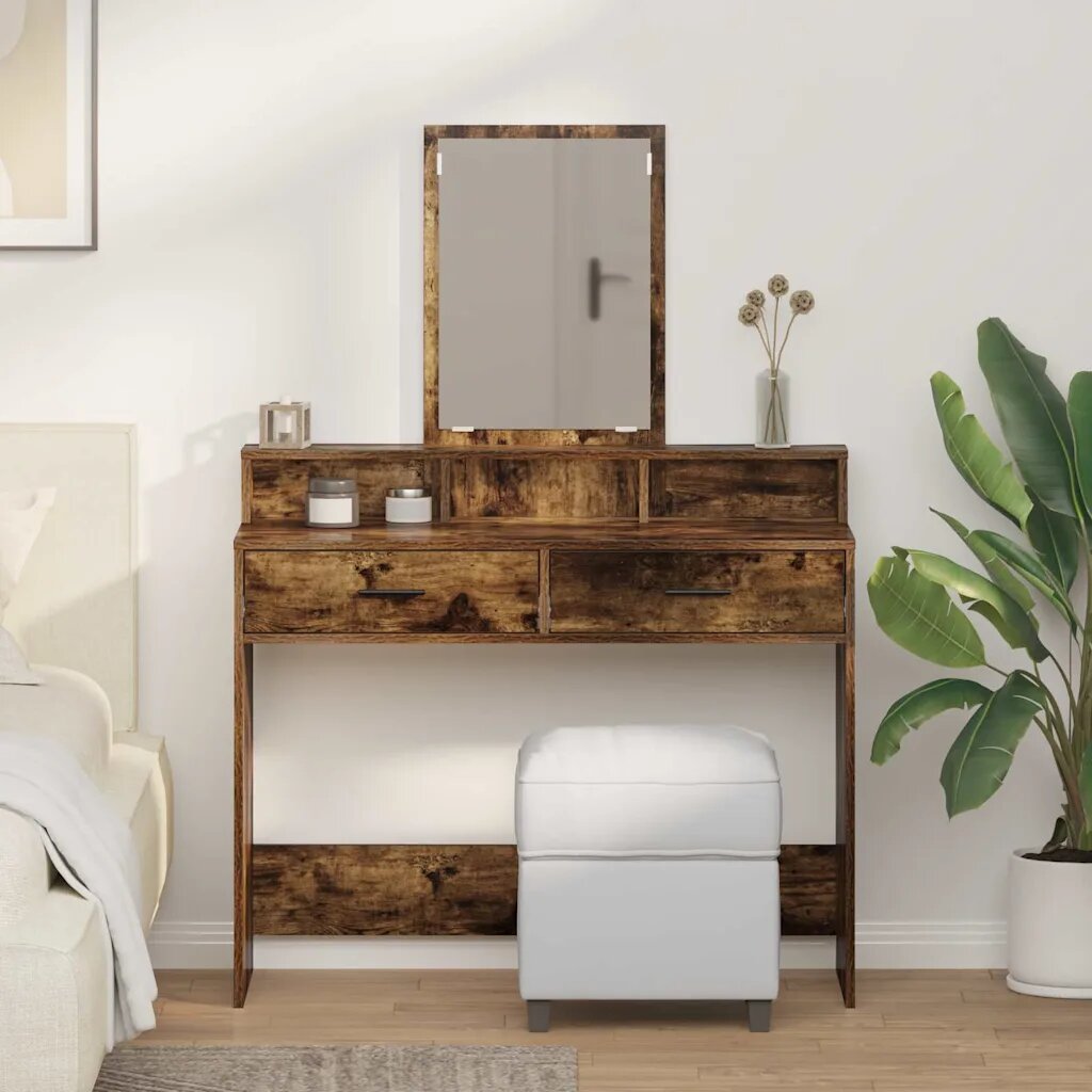 vidaXL Тоалетка Димян дъб 100 x 41 x 140 см Инженерна дървесина