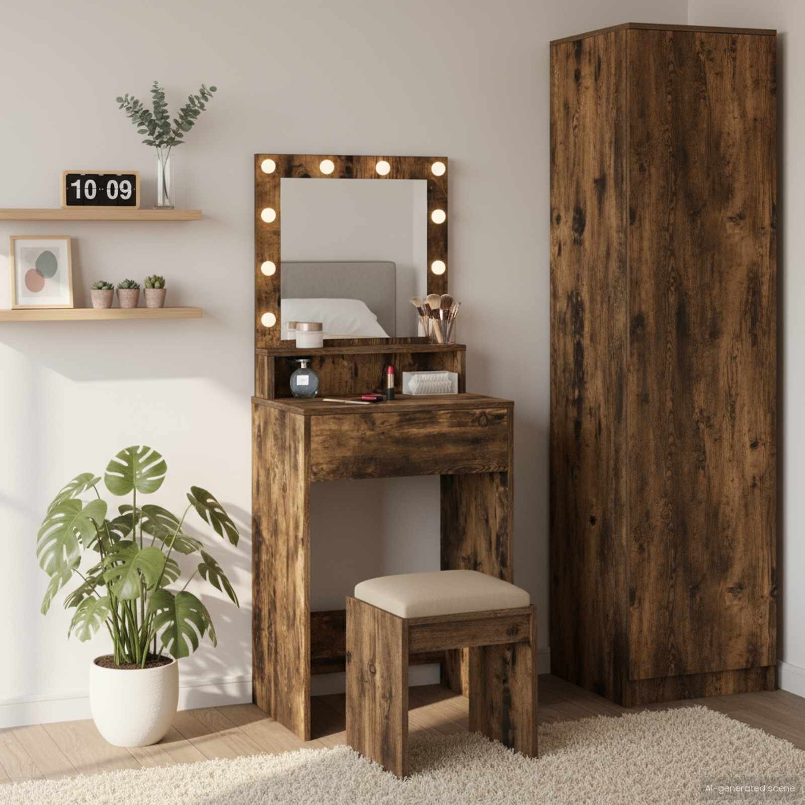 vidaXL Тоалетка Димян дъб 50 x 41 x 135 см Инженерна дървесина