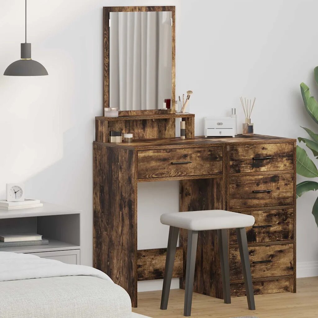 vidaXL Тоалетка Димян дъб 50 x 41 x 140 см Инженерна дървесина