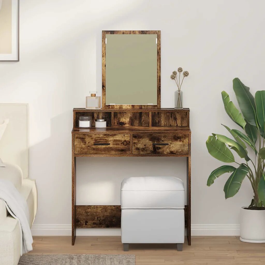 vidaXL Тоалетка Димян дъб 79 x 41 x 140 см Инженерна дървесина