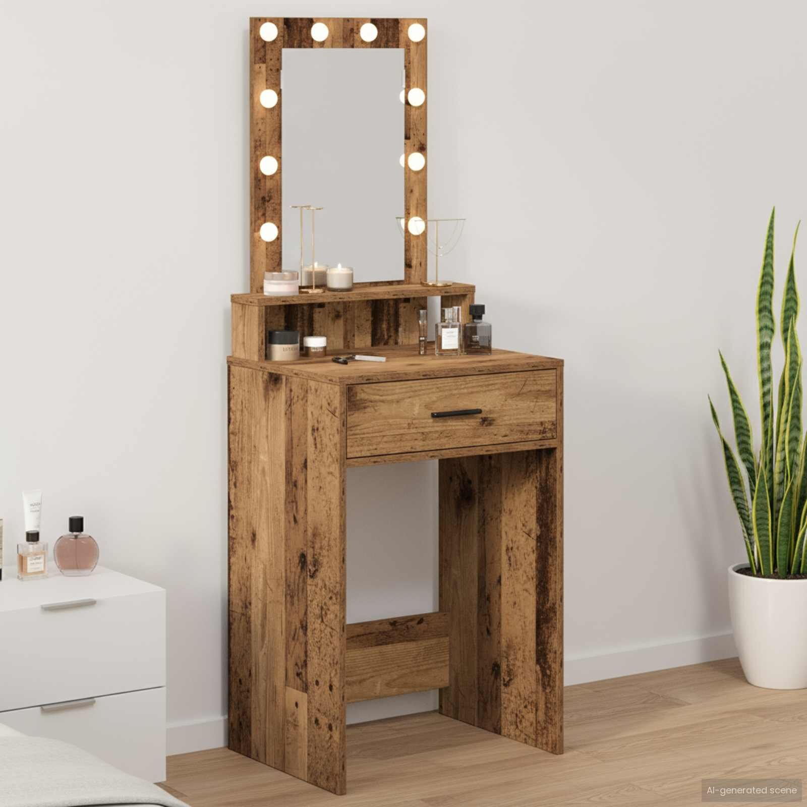 vidaXL Тоалетка Кафяво 50 x 41 x 140 см Инженерна дървесина