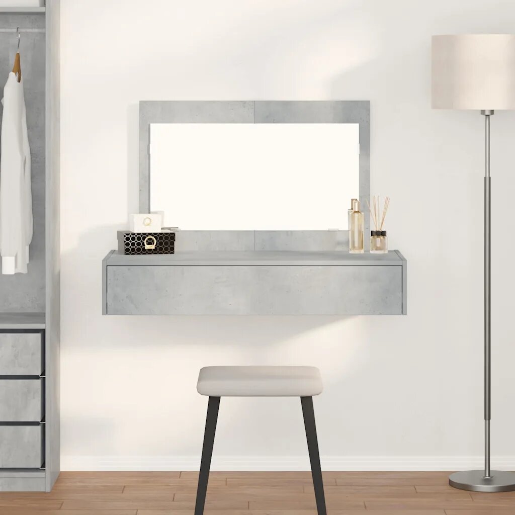 vidaXL Тоалетка Сив 100 x 40 x 70 см Инженерна дървесина