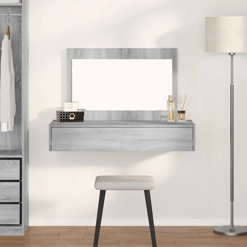 vidaXL Тоалетка Сив 100 x 40 x 70 см Инженерна дървесина