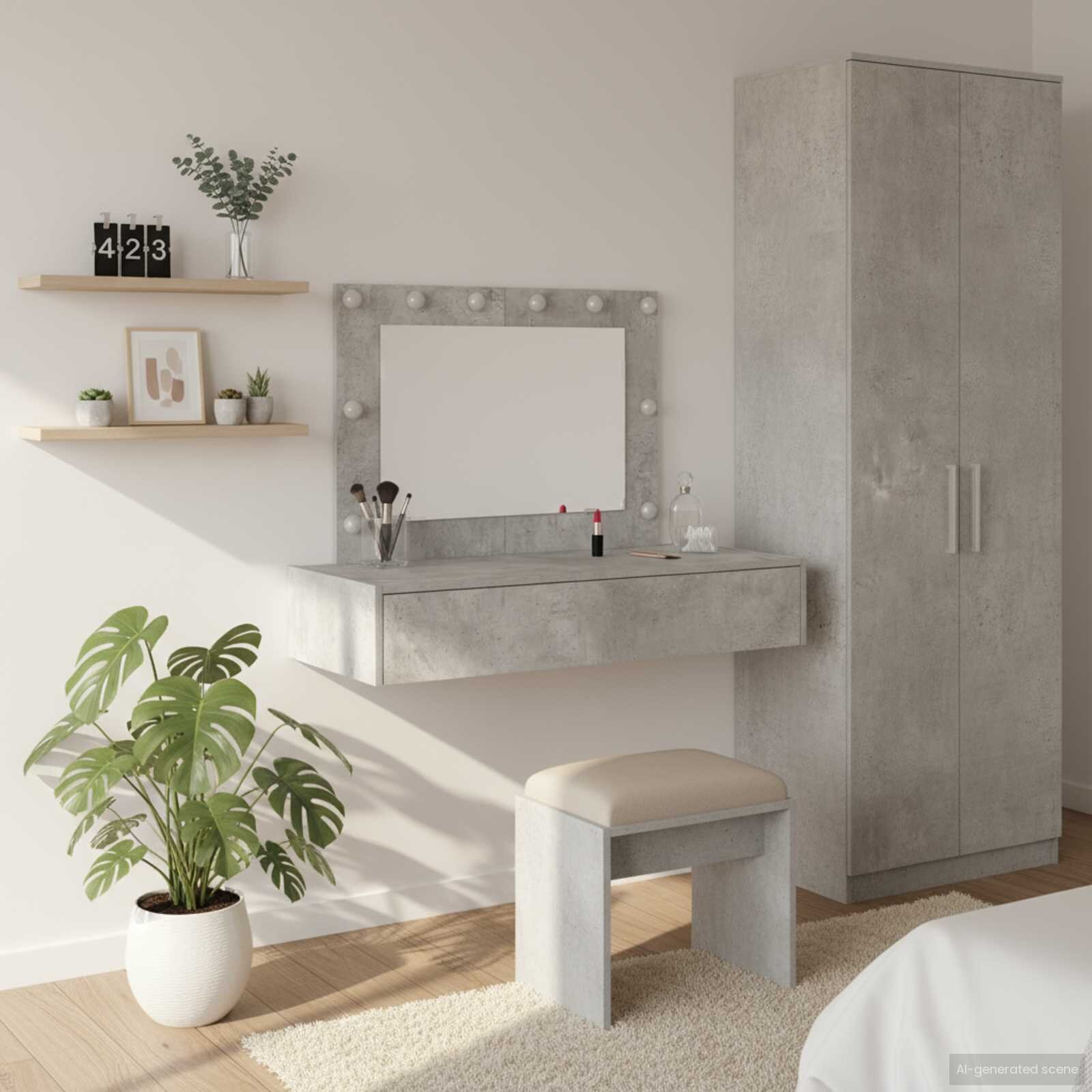vidaXL Тоалетка Сив 100 x 40 x 70 см Инженерна дървесина